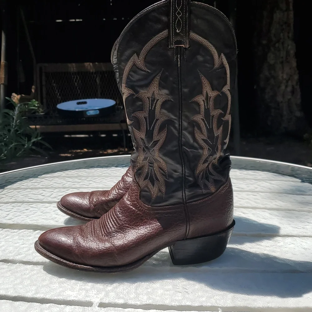 Tony Lama Vintage Gold Label Shark Skin Boots Men's Size 8.5 D. GUC Style# 8809